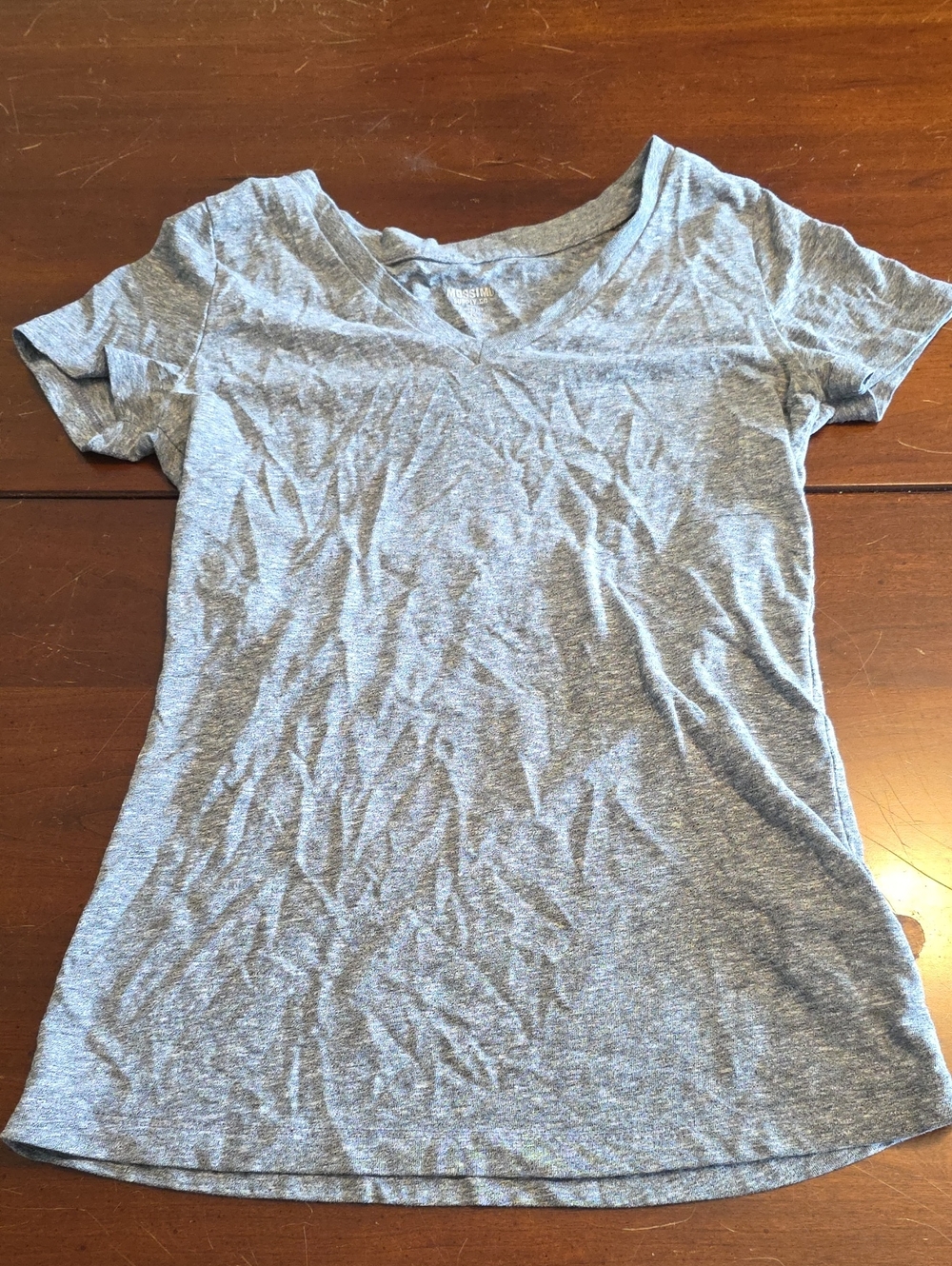 Mossimo Supply Co. Heather Gray V-Neck Short Sleeve Tee